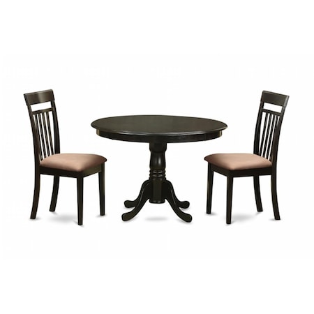 East West Furniture 3 Piece Kitchen Nook Dining Set-Dining Table and 2 Dinette Chairs HLCA3-CAP-C